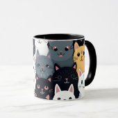 Niedliche Cat Collage Tasse (VorderseiteRechts)