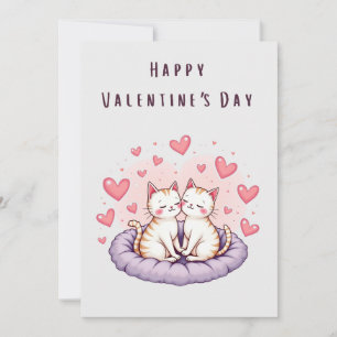 Niedliche Cat Couple Happy Valentines Day Card Feiertagskarte