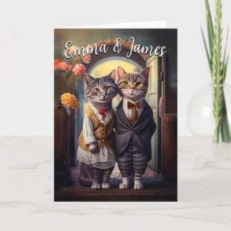 Niedliche Cat Couple Wedding - individuell einstel Einladung