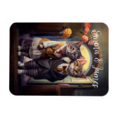 Niedliche Cat Couple Wedding - individuell einstel Magnet (Horizontal)