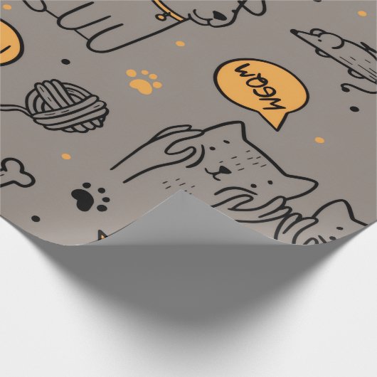 NIEDLICHE CAT&DOG GESCHENKPAPIER (Ecke)