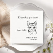 Niedliche Cat Drinks auf meiner Hochzeit Serviette