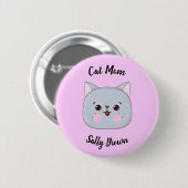 Niedliche Cat Face Cat Mama Button (Vorne & Hinten)