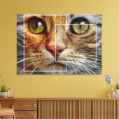 Niedliche Cat Face Collage Canvas Print Leinwanddruck (Insitu (Wohnzimmer))