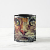 Niedliche Cat-Face-Collage-Tasse Tasse (Zentrum)