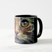 Niedliche Cat-Face-Collage-Tasse Tasse (VorderseiteRechts)