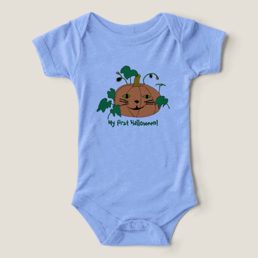 Niedliche Cat Face Pumpkin-Shirts für Baby (Design Vorderseite)