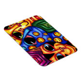 Niedliche Cat Faces bunt tierische Kunst Magnet (Rechte Seite)
