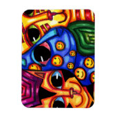 Niedliche Cat Faces bunt tierische Kunst Magnet (Vertikal)