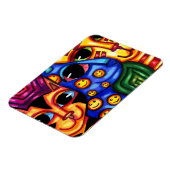 Niedliche Cat Faces bunt tierische Kunst Magnet (Linke Seite)