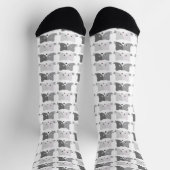 Niedliche Cat Faces Gray Cat Lovers Muster Socken (Oben)