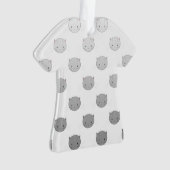 Niedliche Cat Faces Muster Grau Ornament (Vorderseite)