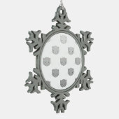 Niedliche Cat Faces Muster Grau Schneeflocken Zinn-Ornament (Links)