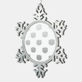 Niedliche Cat Faces Muster Grau Schneeflocken Zinn-Ornament (Rechts)