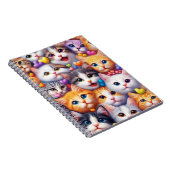 Niedliche Cat Faces Siral-Notebook Notizblock (Rechte Seite)