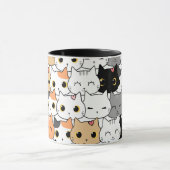 Niedliche Cat Faces - Tasse Kawaii Muster (Zentrum)
