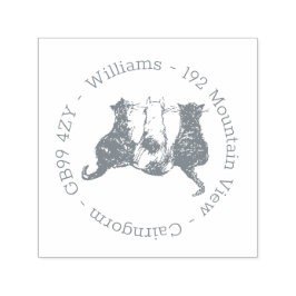 Niedliche Cat Family-Adresse Selbstfarbige Briefma Permastempel
