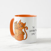 Niedliche Cat Family individuelle Name Tasse (Vorderseite Links)