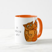 Niedliche Cat Family individuelle Name Tasse (VorderseiteRechts)