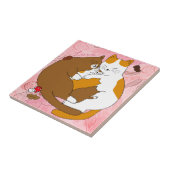 Niedliche Cat Family Keramik Tile Fliese (Seite)