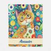 NIEDLICHE CAT | FARBSCHÄTZE EINER KATZE FLEECEDECKE (Vorderseite)