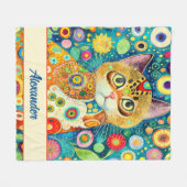 NIEDLICHE CAT | FARBSCHÄTZE EINER KATZE FLEECEDECKE (Vorderseite (Horizontal))