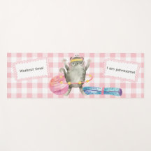 Niedliche Cat Fitness Motivation Pink Gingham