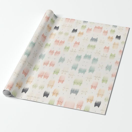 NIEDLICHE CAT GESCHENKPAPIER (Ungerollt)