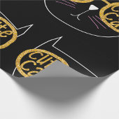 Niedliche Cat Glasses Graphic Gold Glitzer Kitty F Geschenkpapier