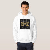 Niedliche Cat Glasses Graphic Gold Glitzer Kitty F Hoodie (Vorne ganz)