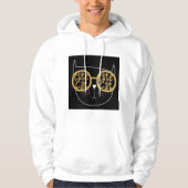 Niedliche Cat Glasses Graphic Gold Glitzer Kitty F Hoodie (Vorderseite)