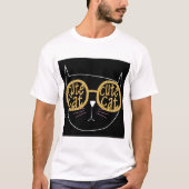 Niedliche Cat Glasses Graphic Gold Glitzer Kitty F T-Shirt (Vorderseite)