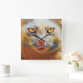 Niedliche Cat Golden Face Wall Uhr (Zuhause)