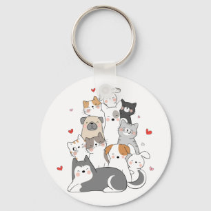 NIEDLICHE CAT-GRUPPE   KATZE LOVERS DESIGN KAUFEN  SCHLÜSSELANHÄNGER