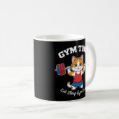 Niedliche Cat Gym Time Kaffeetasse (VorderseiteRechts)
