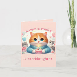 Niedliche Cat Happy Birthday Grandtochter Card Karte