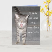 Niedliche Cat Happy-Rentenkarte Karte (Gelbe Blume)