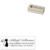 Niedliche Cat & Heart Name Script-Rücksendeadresse Gummistempel (Stempel)