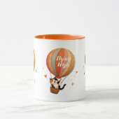 Niedliche Cat Hot Air Ballon Whimsikkunst Tasse (Zentrum)