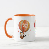 Niedliche Cat Hot Air Ballon Whimsikkunst Tasse (Links)