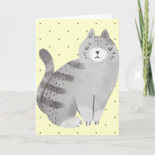 Niedliche Cat Illustration Blank Card Karte