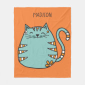 Niedliche Cat individuelle Name- und Farbvlies-Dec Fleecedecke (Vorderseite)