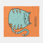 Niedliche Cat individuelle Name- und Farbvlies-Dec Fleecedecke (Vorderseite (Horizontal))