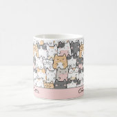 Niedliche Cat Kawaii Muster Kaffeemaschine Tasse (Mittel)