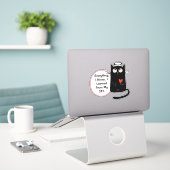 Niedliche Cat Knowledge Contour Aufkleber (Laptop auf Schreibtisch)