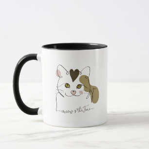 Niedliche Cat Line Art - Meow ist die Zeit-Tasse Tasse