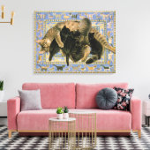 NIEDLICHE CAT-MALERIE LEINWANDDRUCK (Insitu (Wohnzimmer))