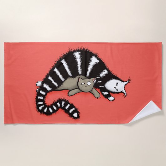 Niedliche Cat Mama Liebe Strandtuch (Vorderseite)