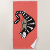 Niedliche Cat Mama Liebe Strandtuch (Vorderseite)