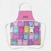 Niedliche Cat Mama Personalisierte Schürze (Vorderseite)